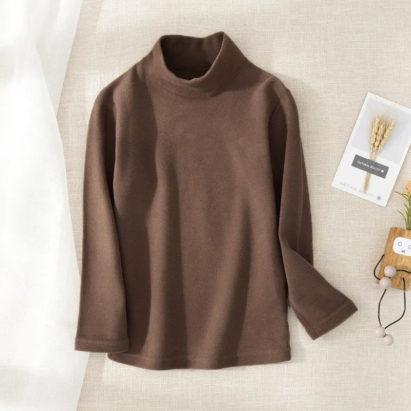 Kids Turtleneck Thermal Top | Long Sleeve Fleece Base Layer for Boys & Girls
