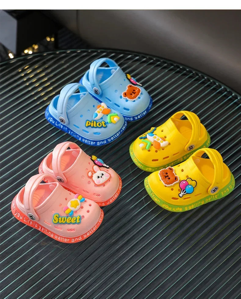 Kids Clogs & Beach Sandals | Lightweight Breathable Cartoon Slip-On Shoes for Boys & Girls
