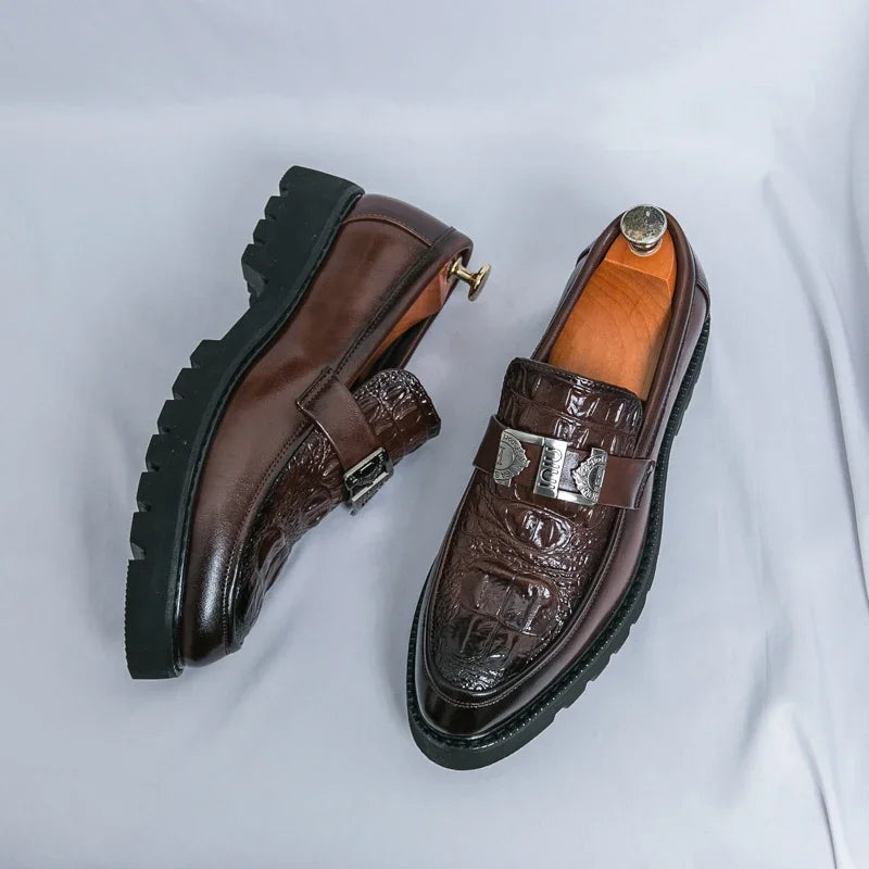 Men's Slip-On Loafers | Thick Sole Faux Leather Casual Shoes | EU 38–46