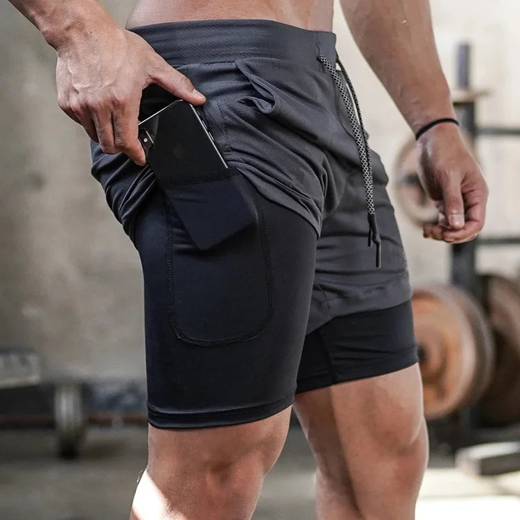 Men's 2-in-1 Running Shorts | Quick Dry Gym & Training Shorts | Sizes M–XXXL