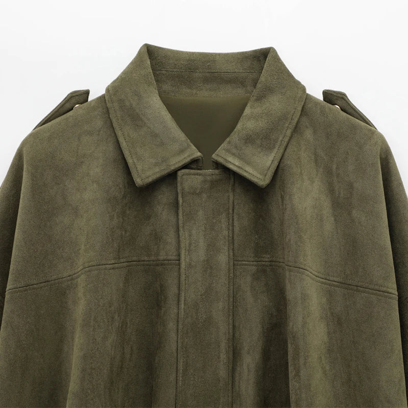 Women's Cropped Suede Bomber Jacket | High Street Zip-Up | Sizes XS–L