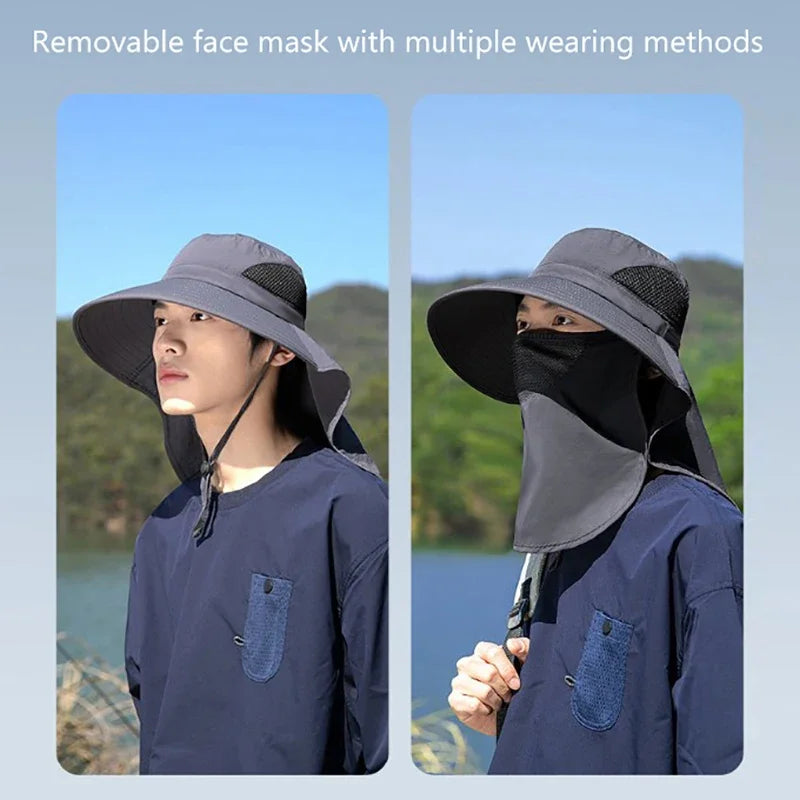UV Protection Sun Hat with Neck Flap | Fishing, Hiking & Outdoor Cap | One Size
