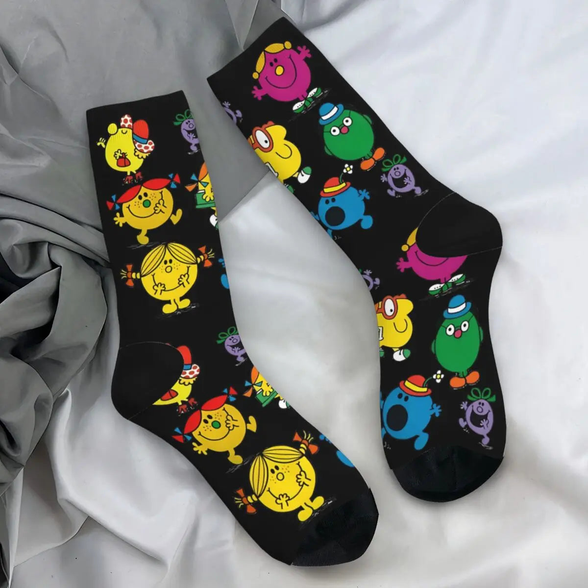 Mr. Men & Little Miss Cartoon Crew Socks | Unisex | One Size | 4 Designs