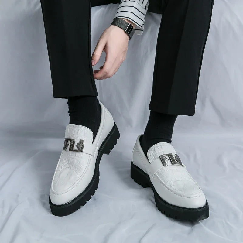 Men's Slip-On Loafers | Thick Sole Faux Leather Casual Shoes | EU 38–46
