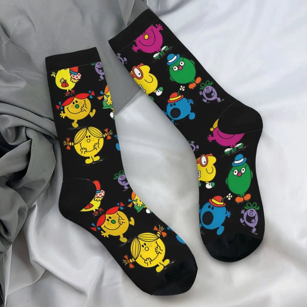 Mr. Men & Little Miss Cartoon Crew Socks | Unisex | One Size | 4 Designs