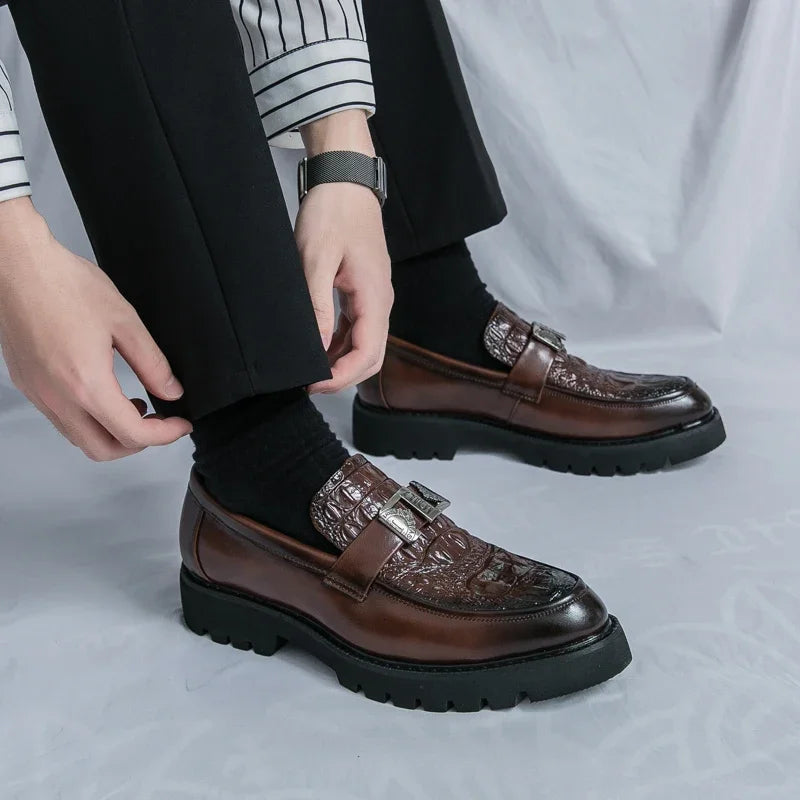 Men's Slip-On Loafers | Thick Sole Faux Leather Casual Shoes | EU 38–46