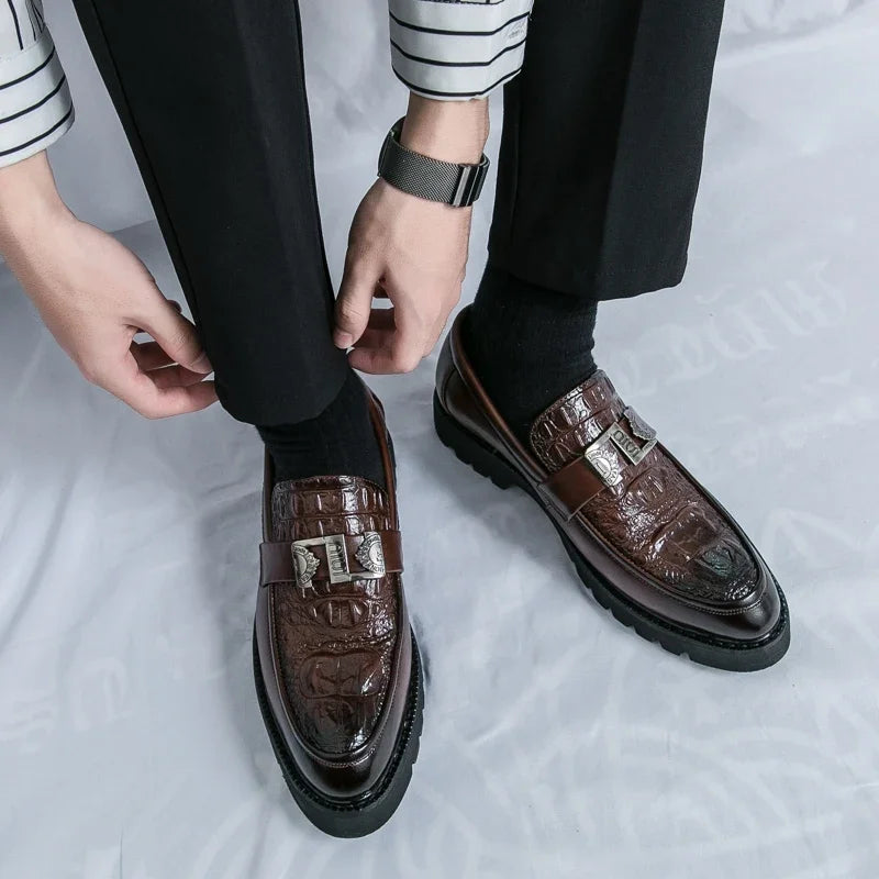 Men's Slip-On Loafers | Thick Sole Faux Leather Casual Shoes | EU 38–46
