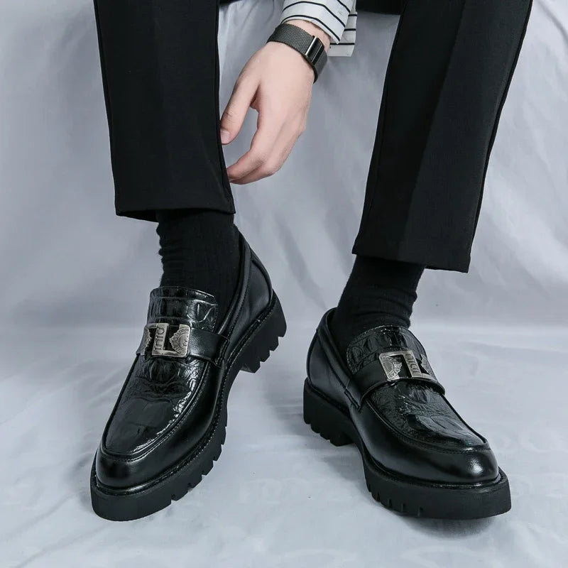 Men's Slip-On Loafers | Thick Sole Faux Leather Casual Shoes | EU 38–46