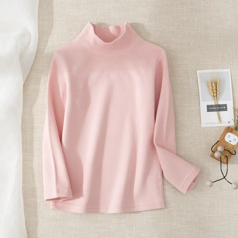 Kids Turtleneck Thermal Top | Long Sleeve Fleece Base Layer for Boys & Girls
