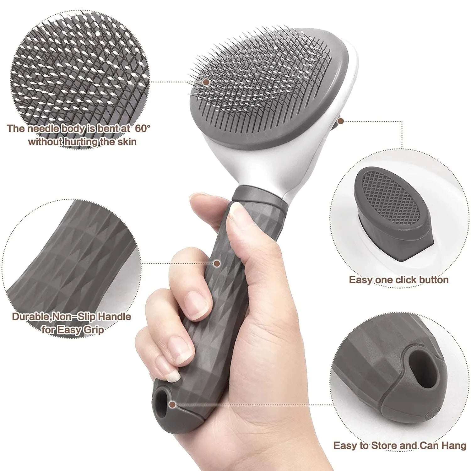 Pet Slicker Brush | Self-Cleaning Grooming Brush for Dogs & Cats