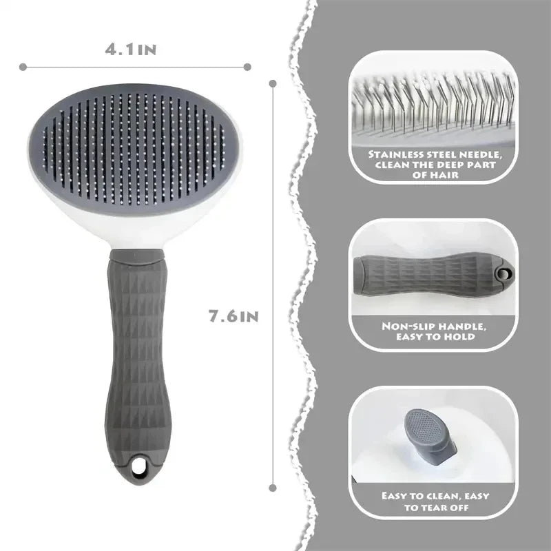 Pet Slicker Brush | Self-Cleaning Grooming Brush for Dogs & Cats