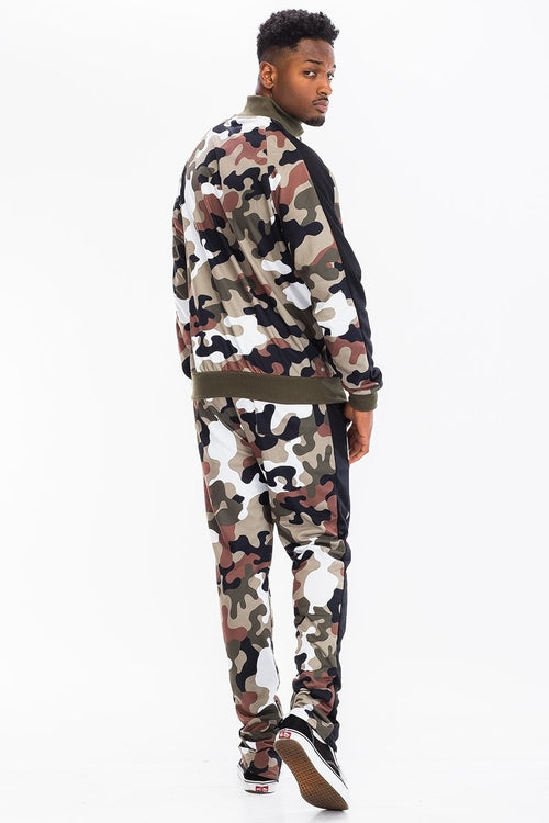 Men's Full Camo Track Set – Slim Fit Jacket & Joggers