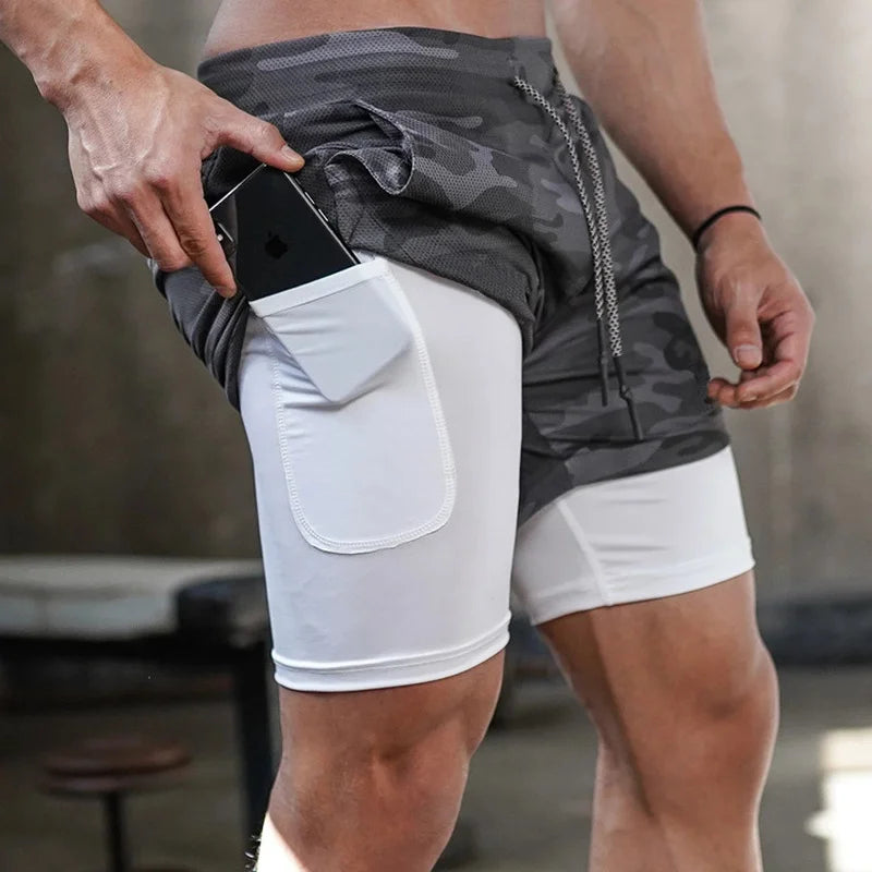 Men's 2-in-1 Running Shorts | Quick Dry Gym & Training Shorts | Sizes M–XXXL