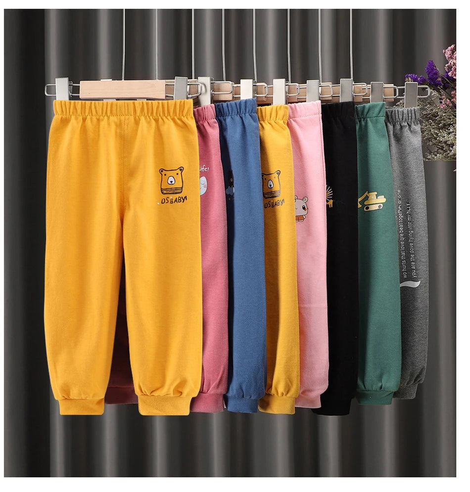 Kids Cartoon Animal Joggers | Unisex Elastic Waist Casual Trousers for Boys & Girls