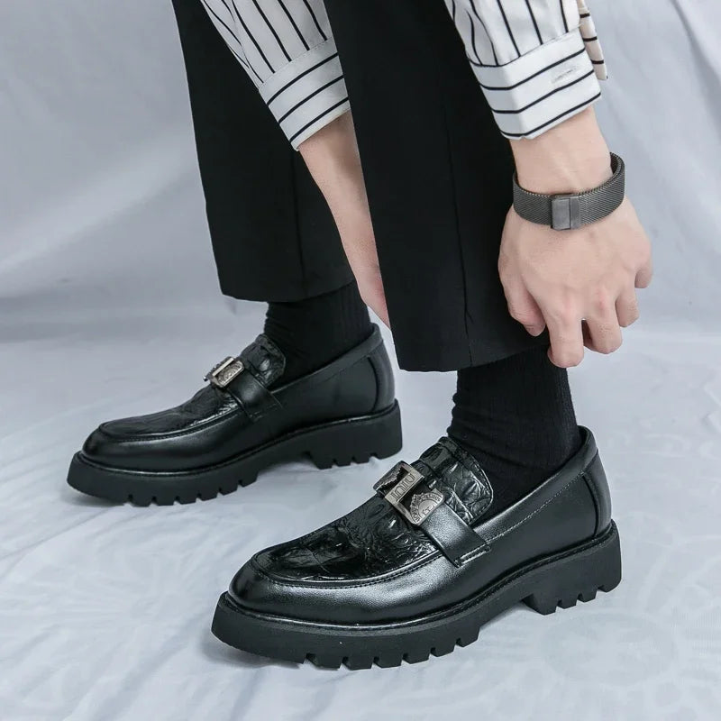 Men's Slip-On Loafers | Thick Sole Faux Leather Casual Shoes | EU 38–46