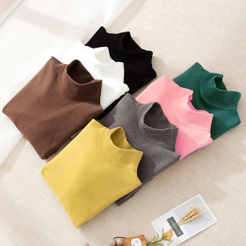 Kids Turtleneck Thermal Top | Long Sleeve Fleece Base Layer for Boys & Girls