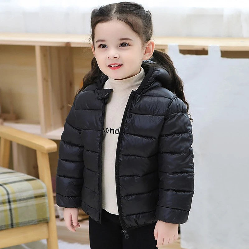 Kids Hooded Puffer Jacket | Lightweight Zip-Up Coat for Boys & Girls 0–5 Years