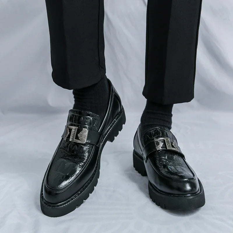 Men's Slip-On Loafers | Thick Sole Faux Leather Casual Shoes | EU 38–46