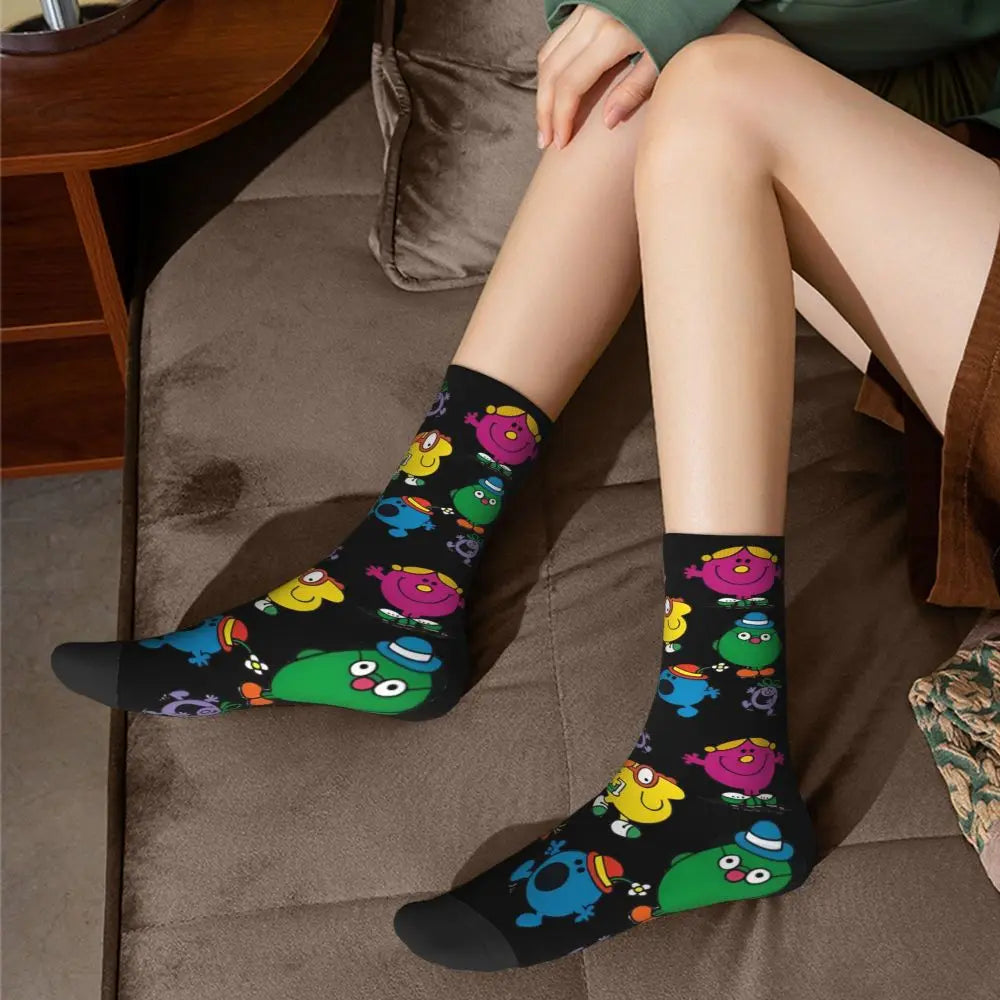 Mr. Men & Little Miss Cartoon Crew Socks | Unisex | One Size | 4 Designs