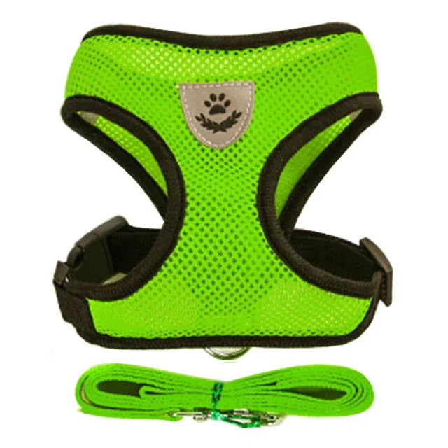 Cat & Dog Harness Vest with Lead | Adjustable Reflective Mesh Harness for Small & Medium Pets