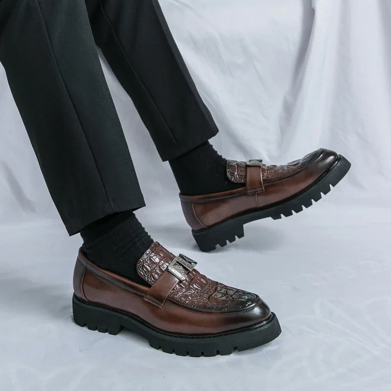 Men's Slip-On Loafers | Thick Sole Faux Leather Casual Shoes | EU 38–46