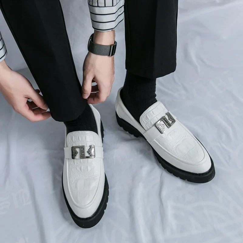 Men's Slip-On Loafers | Thick Sole Faux Leather Casual Shoes | EU 38–46