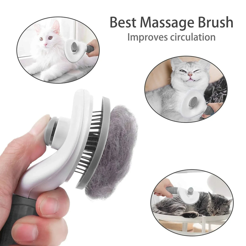 Pet Slicker Brush | Self-Cleaning Grooming Brush for Dogs & Cats