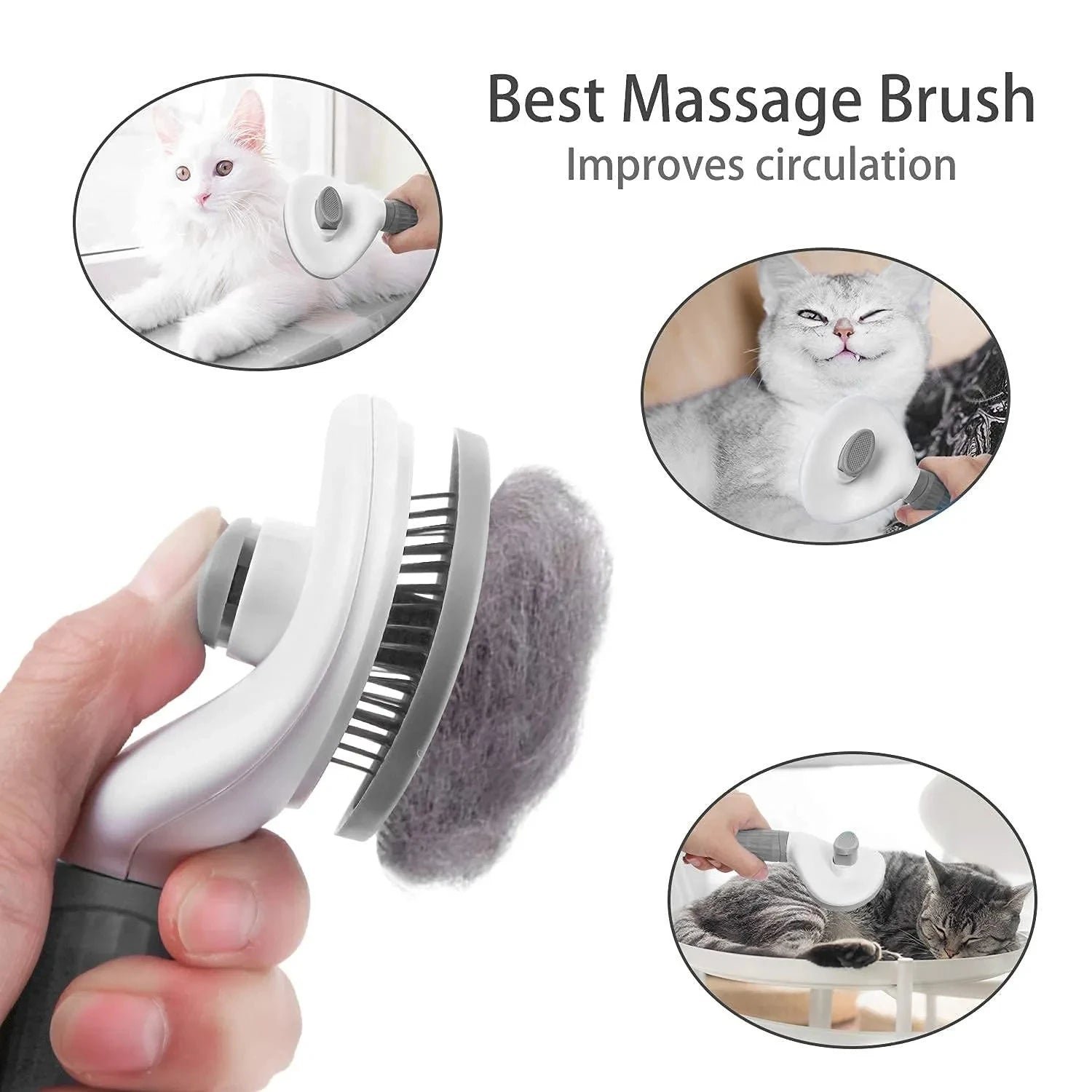 Pet Slicker Brush | Self-Cleaning Grooming Brush for Dogs & Cats