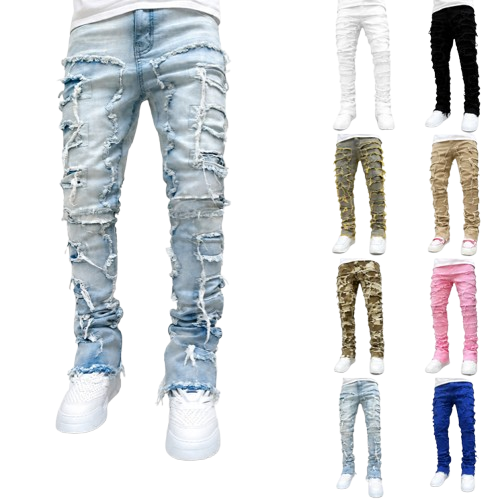 Men's Stacked Ripped Jeans