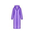 Hooded Raincoat | Waterproof Poncho | Clear & Purple