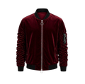 Mens Velour Scrunched Bomber Jacket – Full Zip with Sleeve Pocket