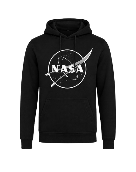NASA Black & White Insignia Hoodie – Premium Cotton Pullover