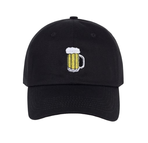 Embroidered Beer Cotton Baseball Cap | Classic Unisex Fit | Black & White