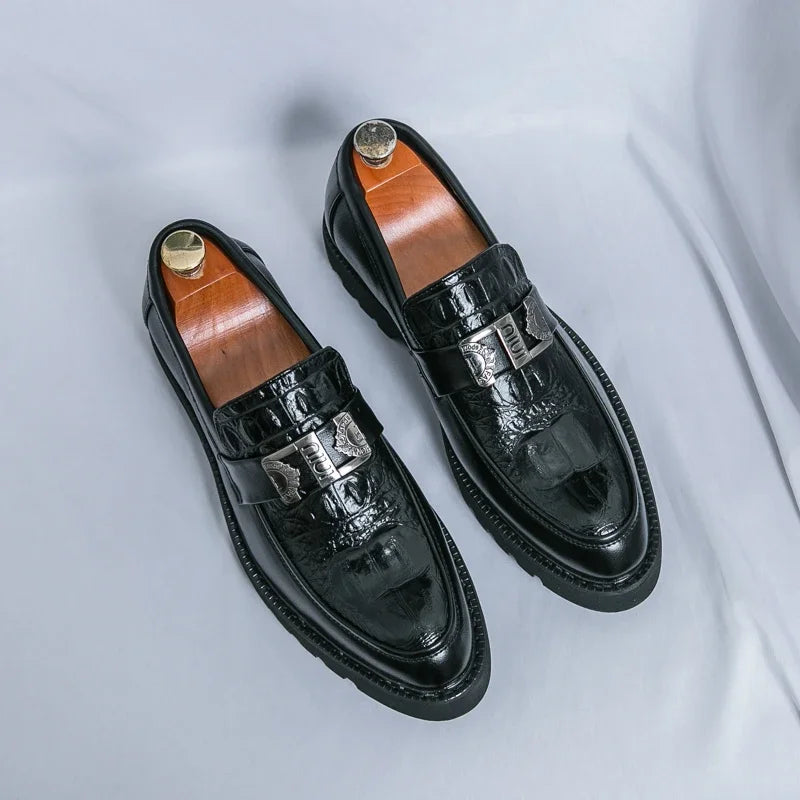 Men's Slip-On Loafers | Thick Sole Faux Leather Casual Shoes | EU 38–46