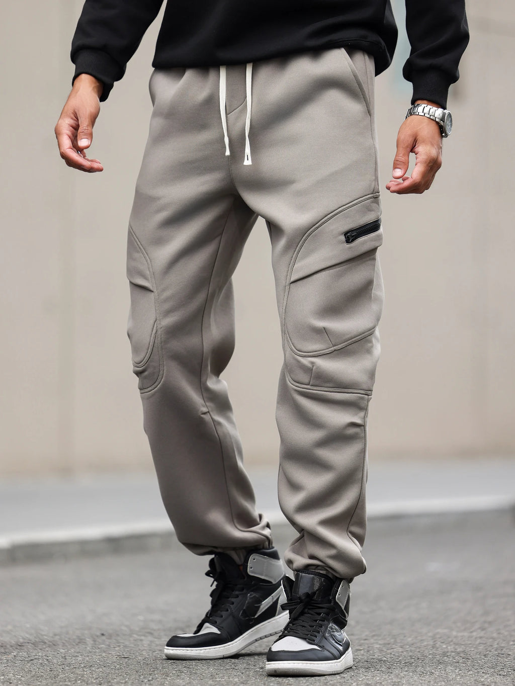 Unisex Jogger Pants | Tapered Cuffs, Pockets & Drawstring | Grey | Sizes S–XXL