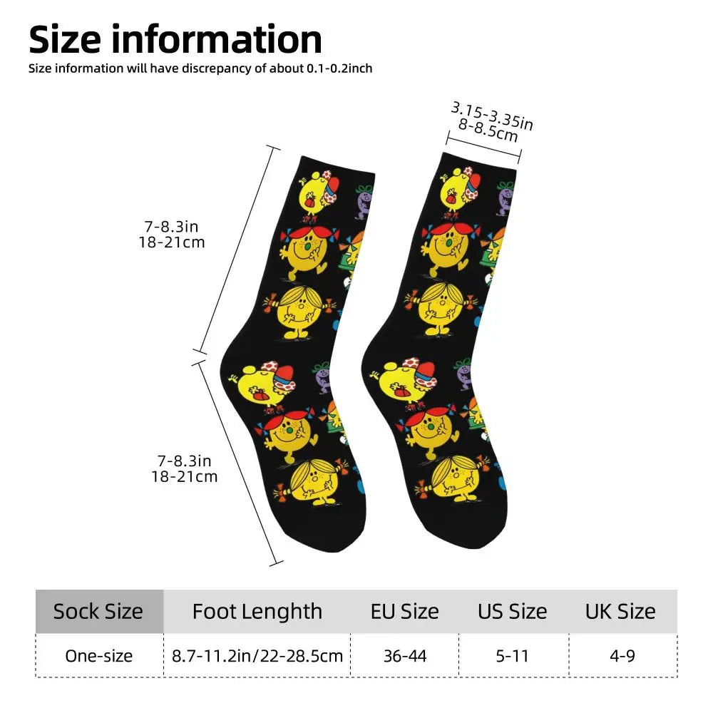 Mr. Men & Little Miss Cartoon Crew Socks | Unisex | One Size | 4 Designs