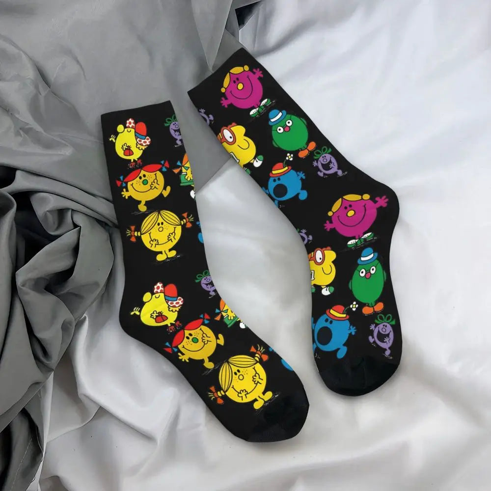 Mr. Men & Little Miss Cartoon Crew Socks | Unisex | One Size | 4 Designs