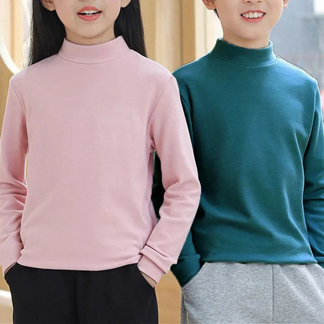Kids Turtleneck Thermal Top | Long Sleeve Fleece Base Layer for Boys & Girls