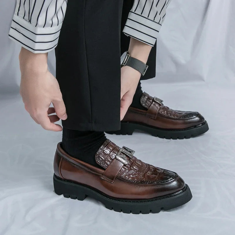 Men's Slip-On Loafers | Thick Sole Faux Leather Casual Shoes | EU 38–46