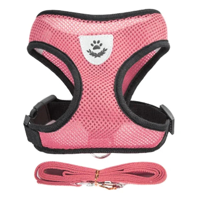 Cat & Dog Harness Vest with Lead | Adjustable Reflective Mesh Harness for Small & Medium Pets