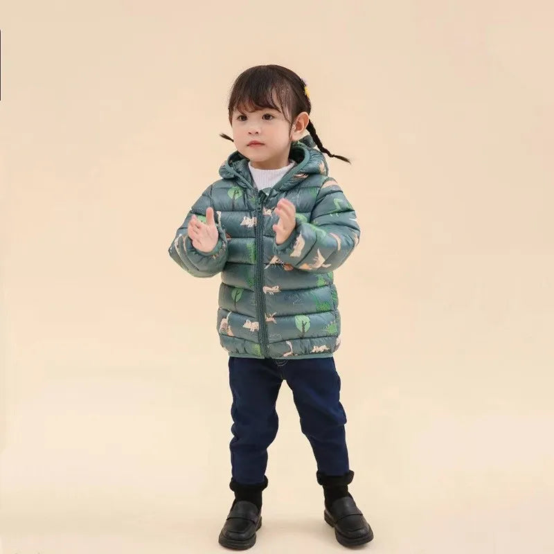 Kids Hooded Puffer Jacket | Lightweight Zip-Up Coat for Boys & Girls 0–5 Years