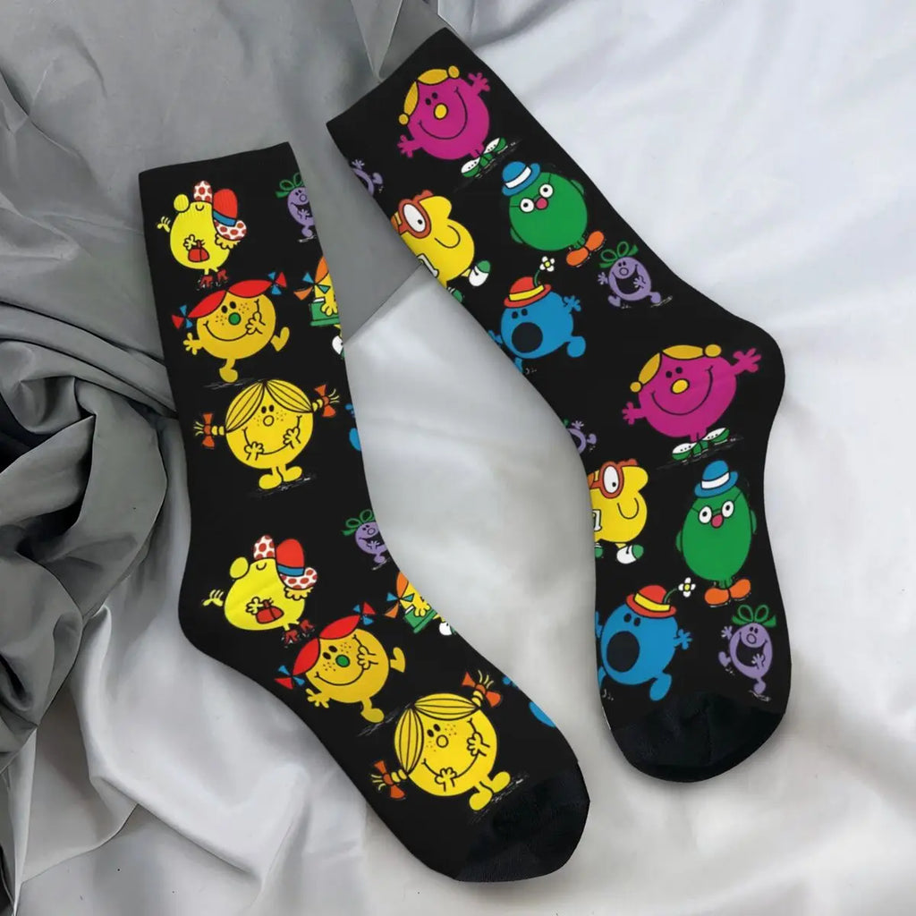 Mr. Men & Little Miss Cartoon Crew Socks | Unisex | One Size | 4 Designs