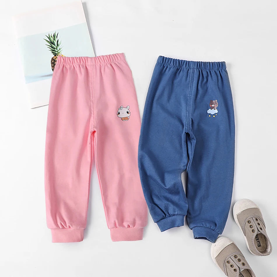 Kids Cartoon Animal Joggers | Unisex Elastic Waist Casual Trousers for Boys & Girls