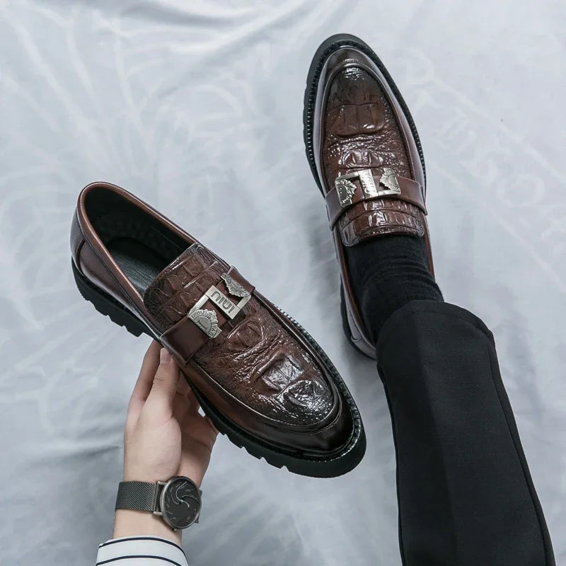 Men's Slip-On Loafers | Thick Sole Faux Leather Casual Shoes | EU 38–46