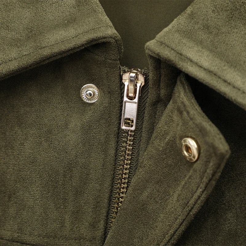 Women's Cropped Suede Bomber Jacket | High Street Zip-Up | Sizes XS–L
