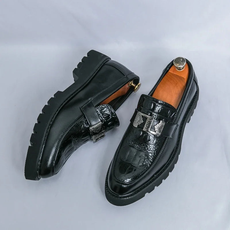 Men's Slip-On Loafers | Thick Sole Faux Leather Casual Shoes | EU 38–46