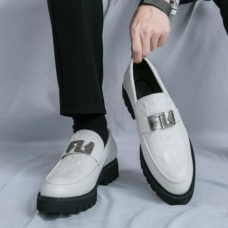 Men's Slip-On Loafers | Thick Sole Faux Leather Casual Shoes | EU 38–46
