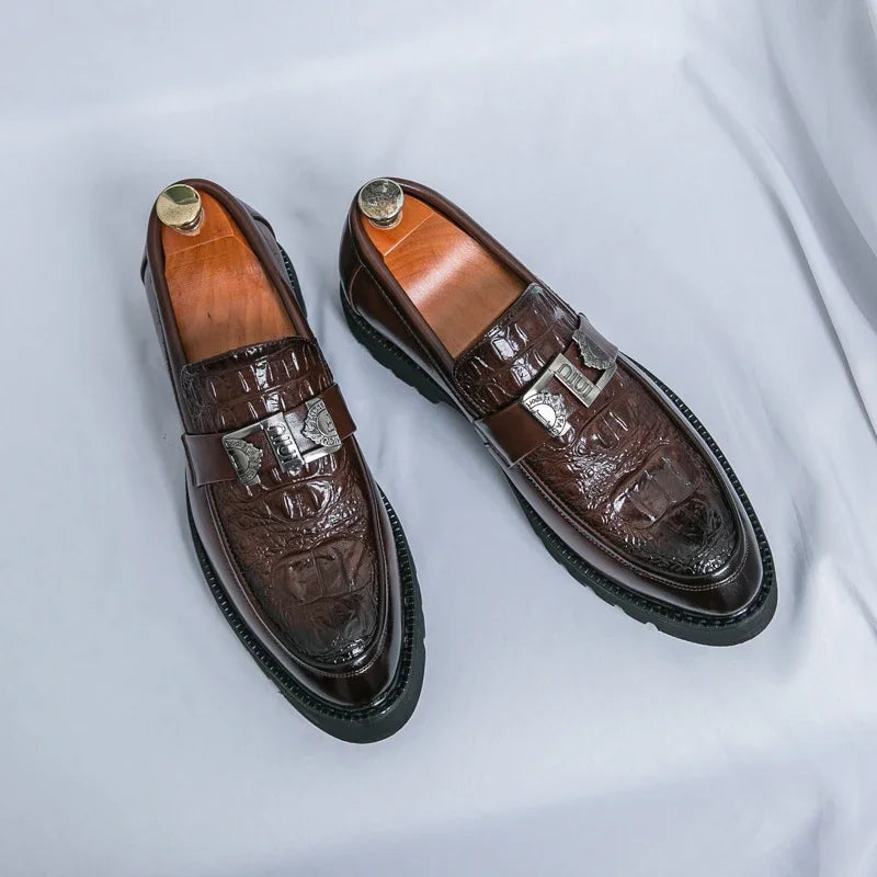 Men's Slip-On Loafers | Thick Sole Faux Leather Casual Shoes | EU 38–46