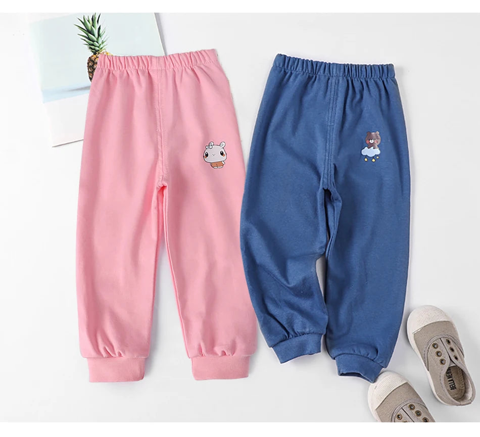 Kids Cartoon Animal Joggers | Unisex Elastic Waist Casual Trousers for Boys & Girls