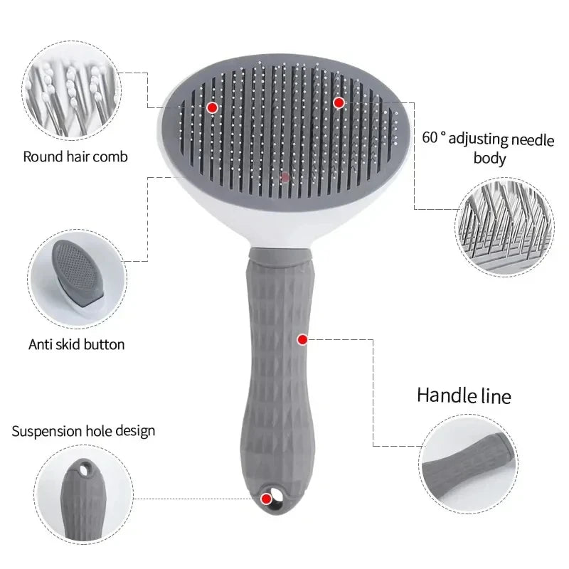 Pet Slicker Brush | Self-Cleaning Grooming Brush for Dogs & Cats